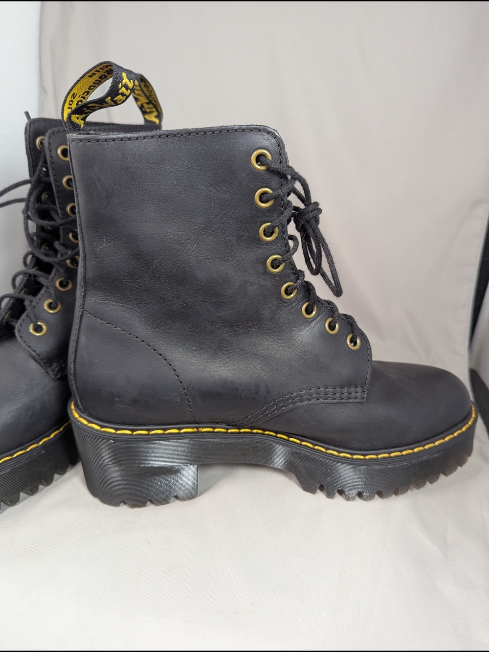 Dr Martens Black 8 Shriver Hi Women's Leather Heeled Boots - Picture 11 of 16